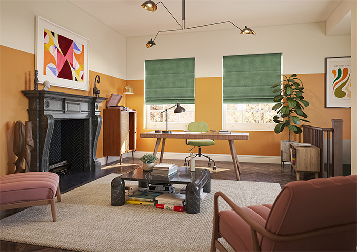 Florence Faux Suede, Hunter Green - Twist&Fit Roman Blind - Image 6